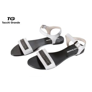 Women's summer sandals made of leather buy with a buckle