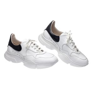 Large size sneakers women leather white casual