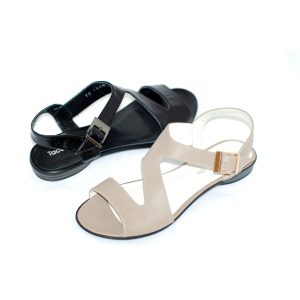 Sandals შავი კრემისფერი დიდი ზომის ყიდვა კიევში ქალის ტყავი