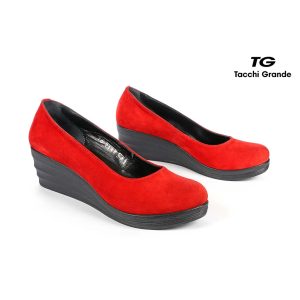 Buy red high wedge leather shoes in Ukraine