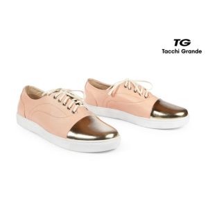 Sneakers for women pink made of genuine leather 41-45 size