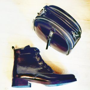 lacquered women's boots Ukraine - patent leather women's shoes with laces